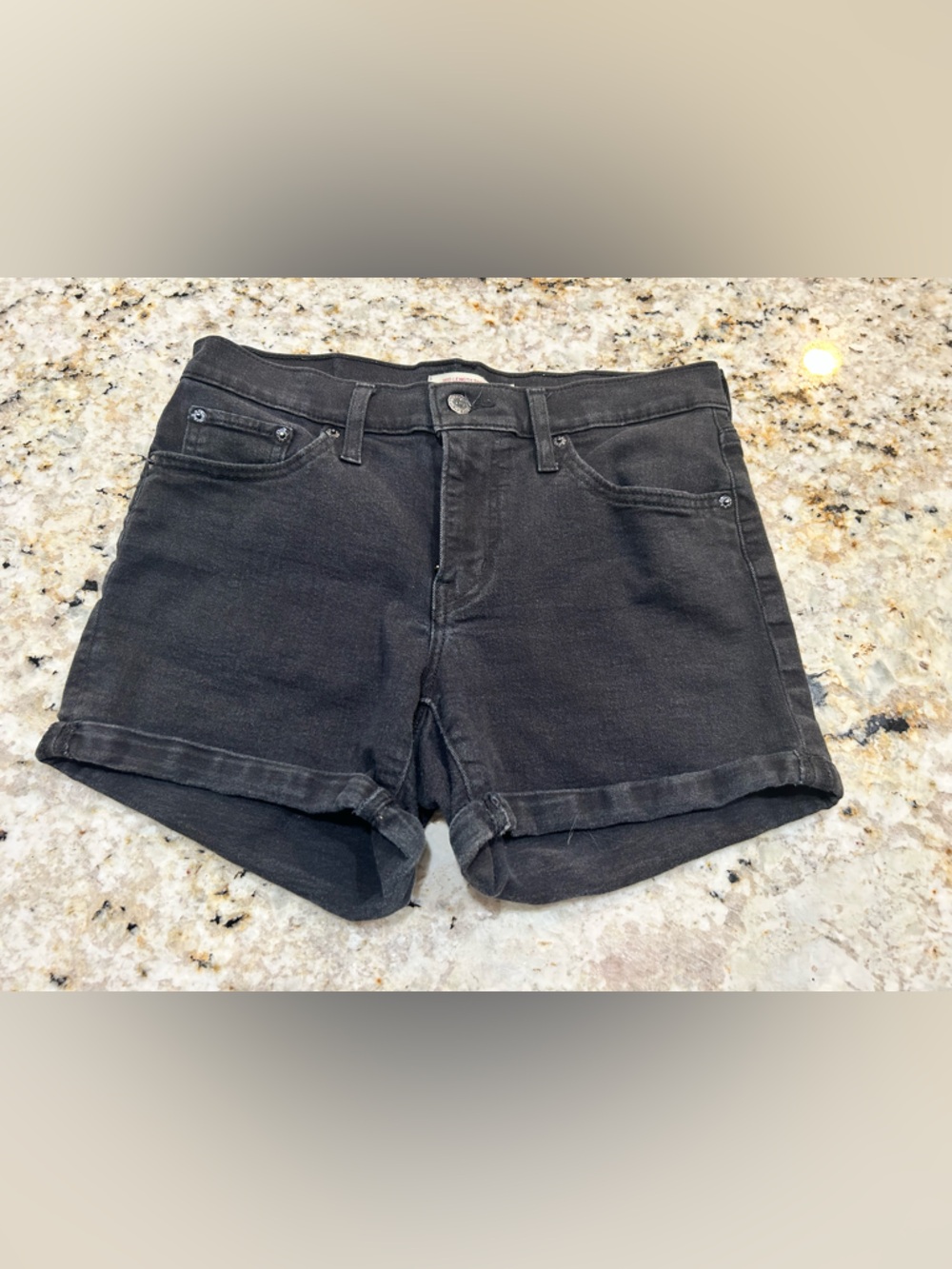 Levi’s Black Women's Denim Roll-Hem Shorts